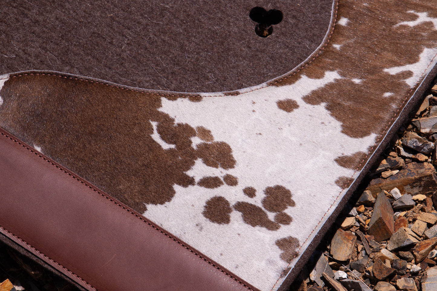 Hair on hide 100% natural, wool felt pad - 13mm felt - choice of hides and felt colour