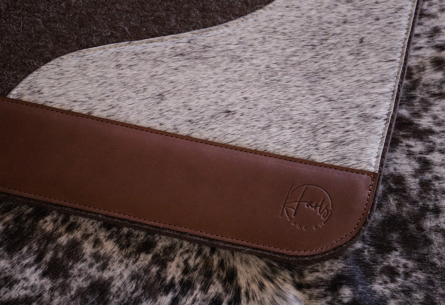Hair on hide 100% natural, wool felt pad - 17mm thick felt - choice of hides