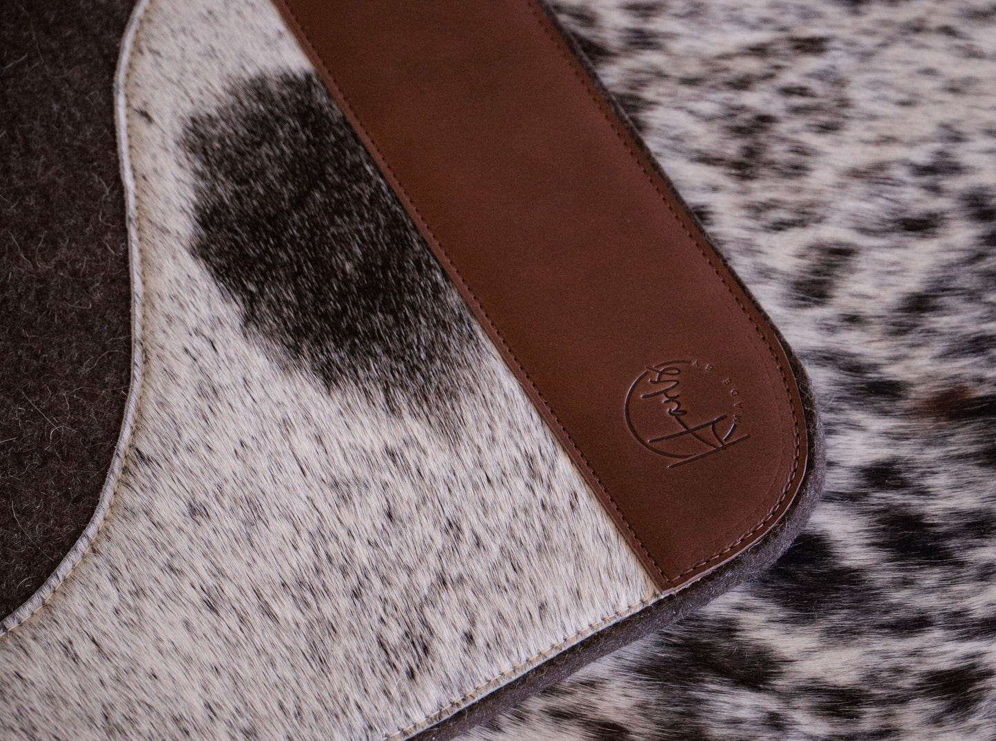 Hair on hide 100% natural, wool felt pad - 17mm thick felt - choice of hides