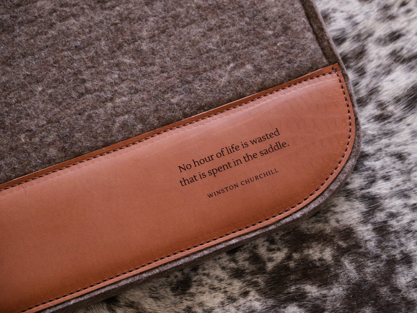 The 'Wade' wool felt full leather trim - choice of 13mm or 18mm