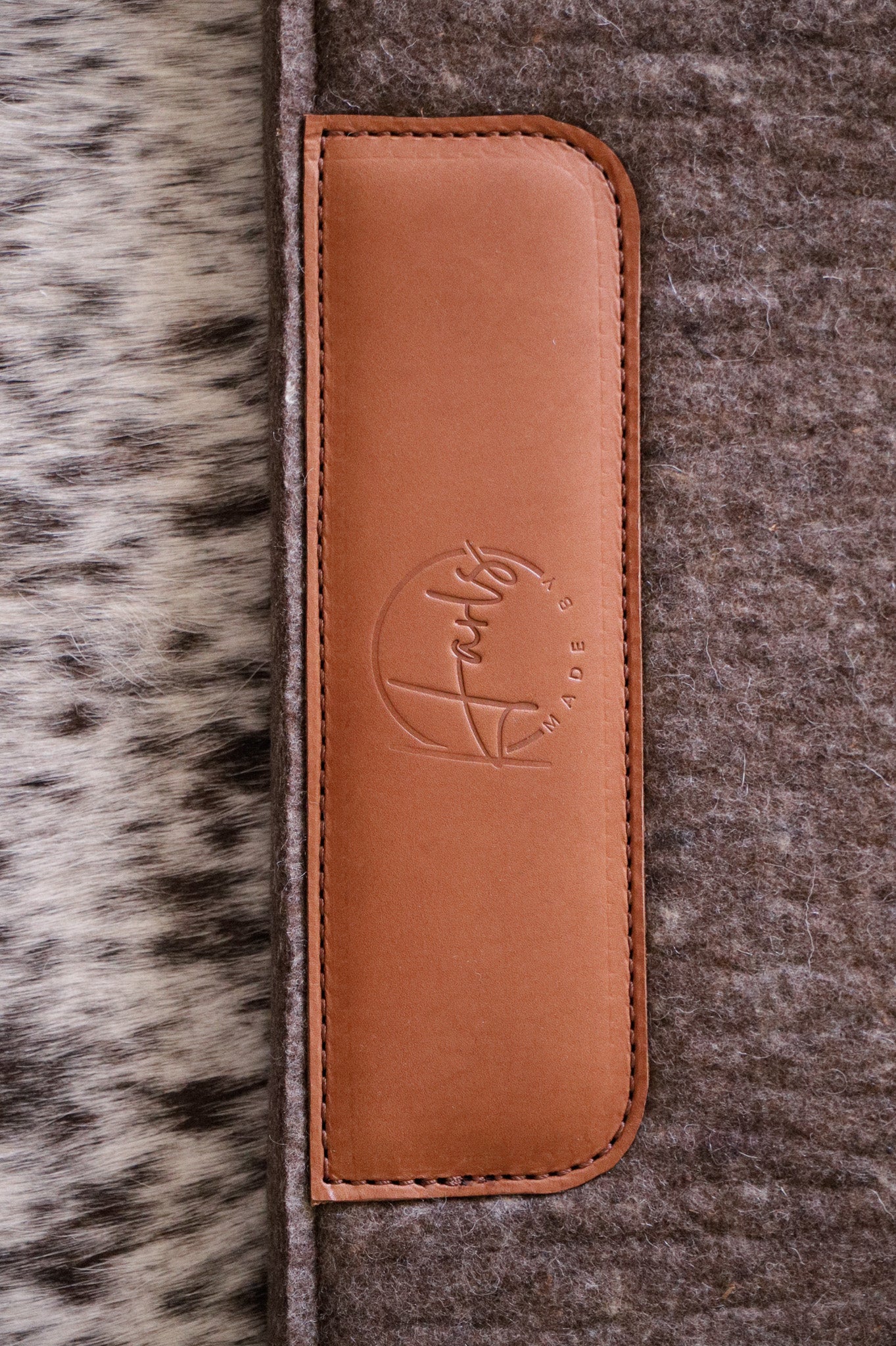 The 'Wade' wool felt full leather trim - choice of 13mm or 18mm