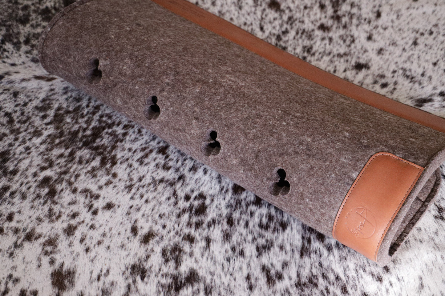 The 'Wade' wool felt full leather trim - choice of 13mm or 18mm