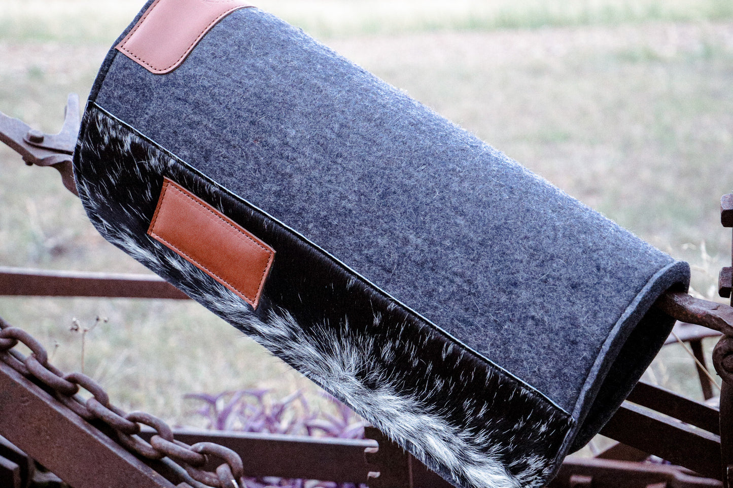 Hair on hide trim only version - 100% natural, wool felt - 13mm or 17mm felt - choice of hides and felt colour