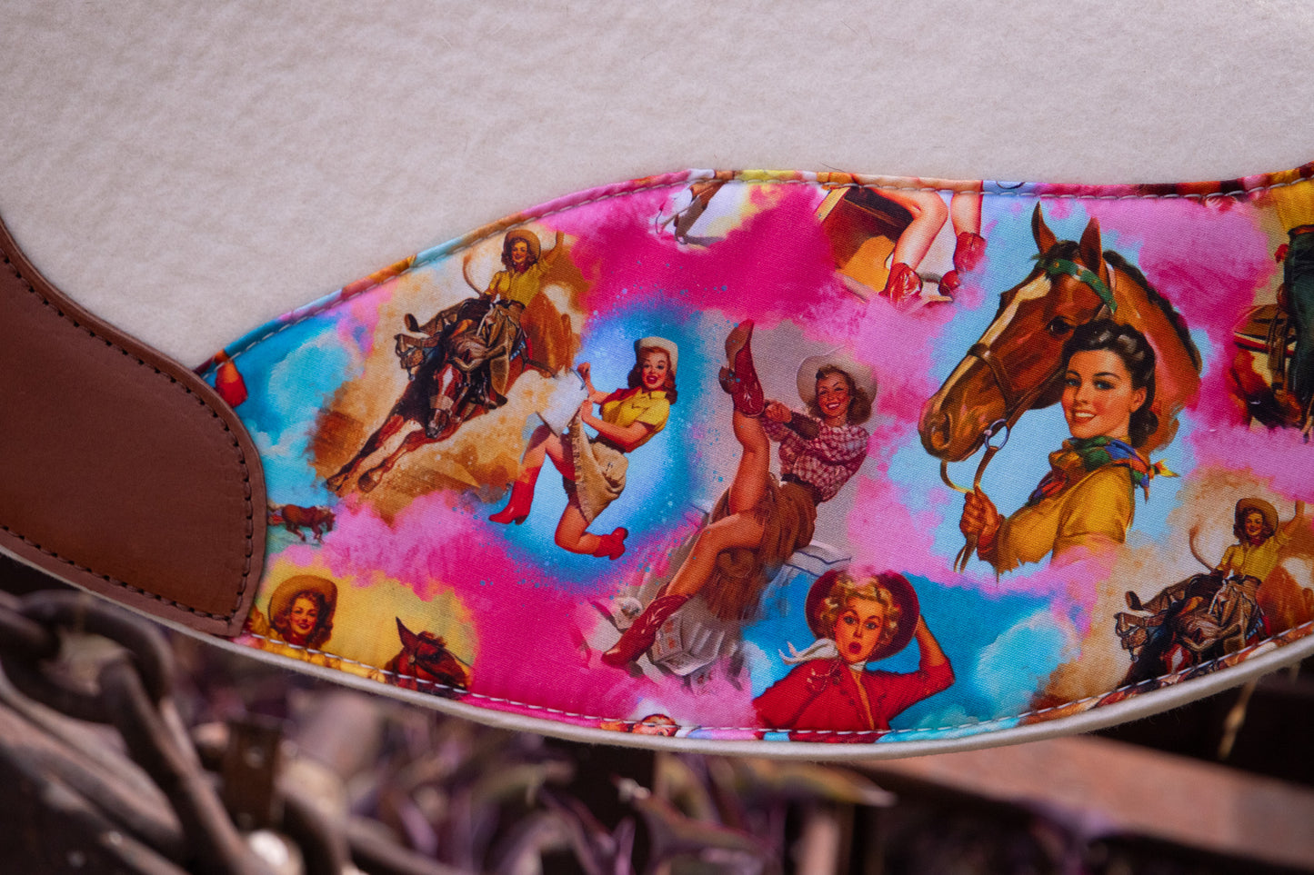 Shaped fender full contoured spine - 13mm or 18mm felt - customised with your choice of fabric, leather & felt colour
