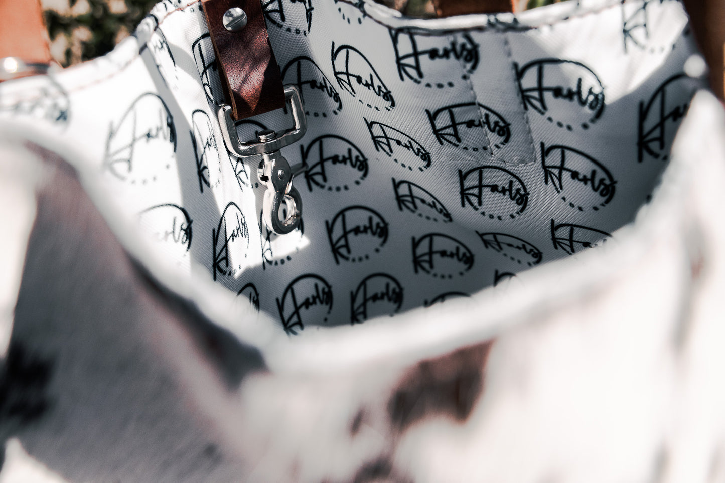 Hair on hide and buffalo leather handmade tote