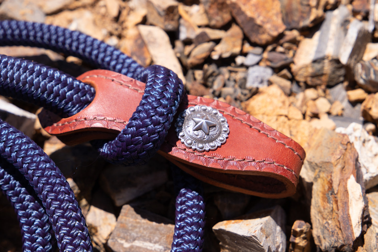 'The Offsider' round rope reins - complete with Herman Oak slobber straps and custom poppers - 6ft, 7ft plus custom lengths