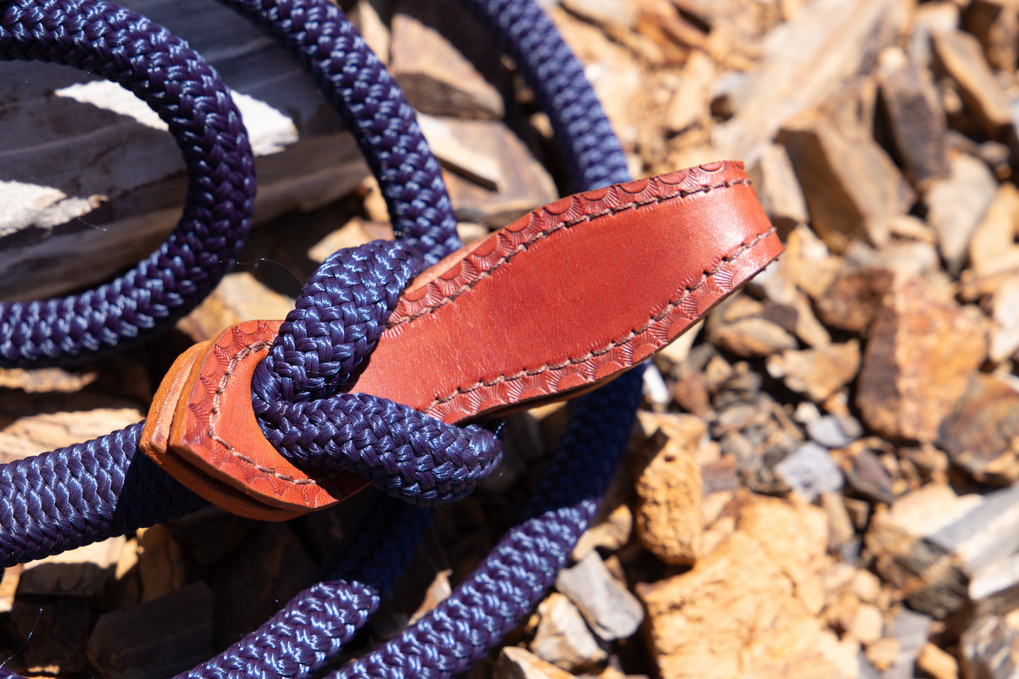 'The Offsider' round rope reins - complete with Herman Oak slobber straps and custom poppers - 6ft, 7ft plus custom lengths