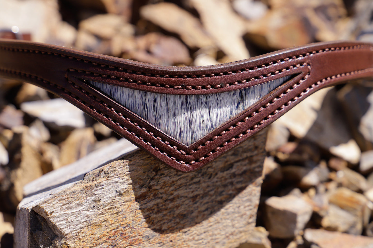 Handmade leather bridle with western floral inlay browband