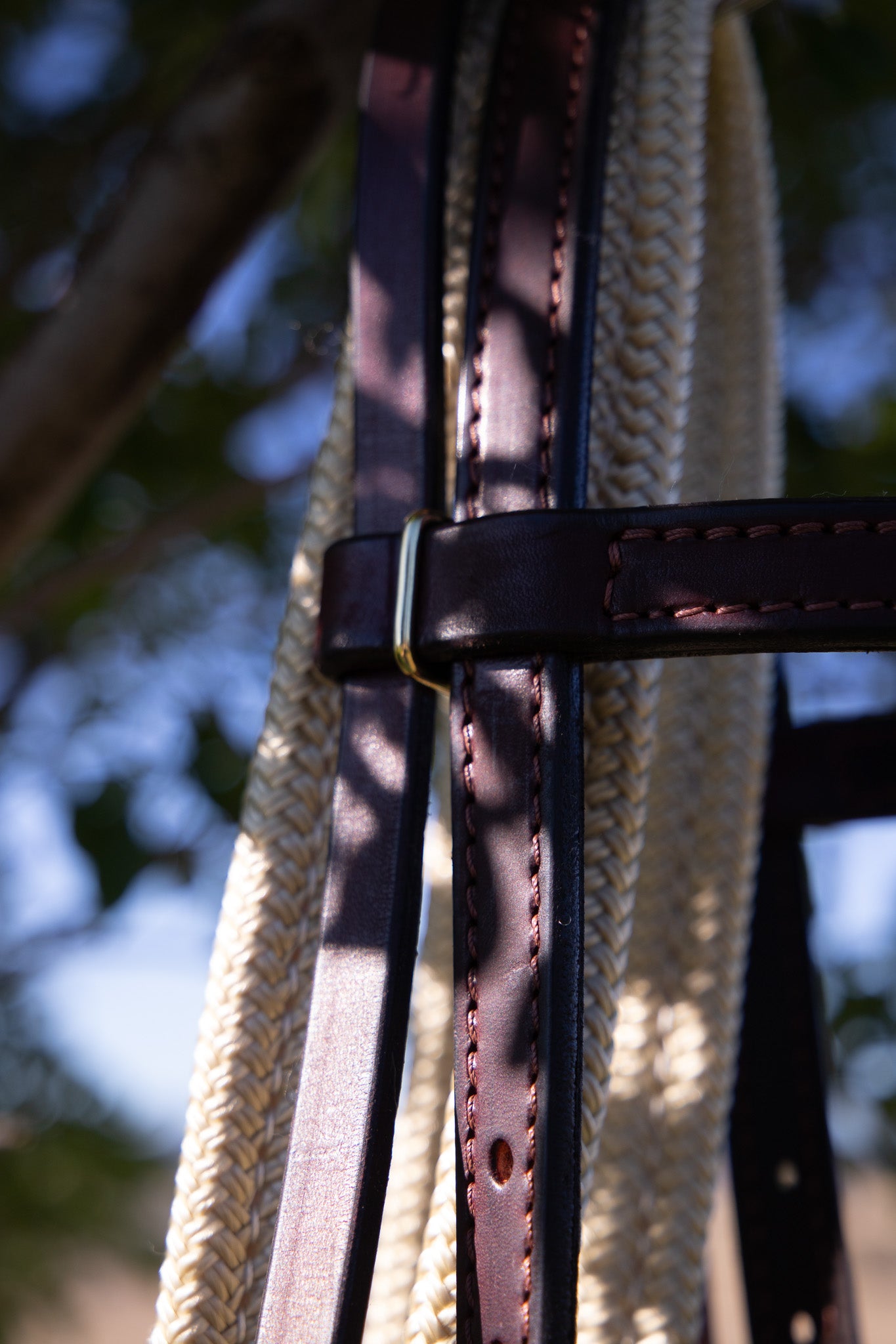 Work series handmade latigo leather bridle with quick change buckles