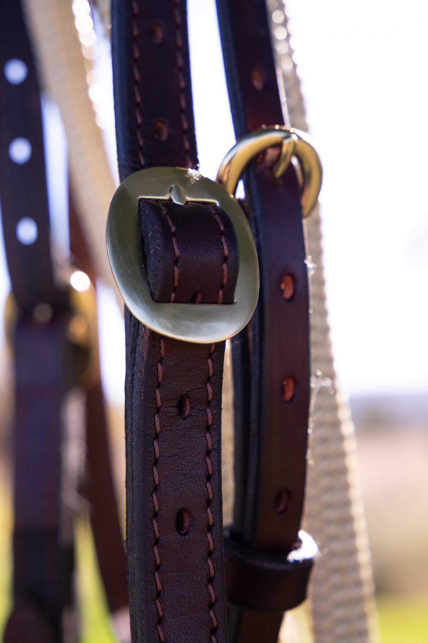 Work series handmade latigo leather bridle with quick change buckles