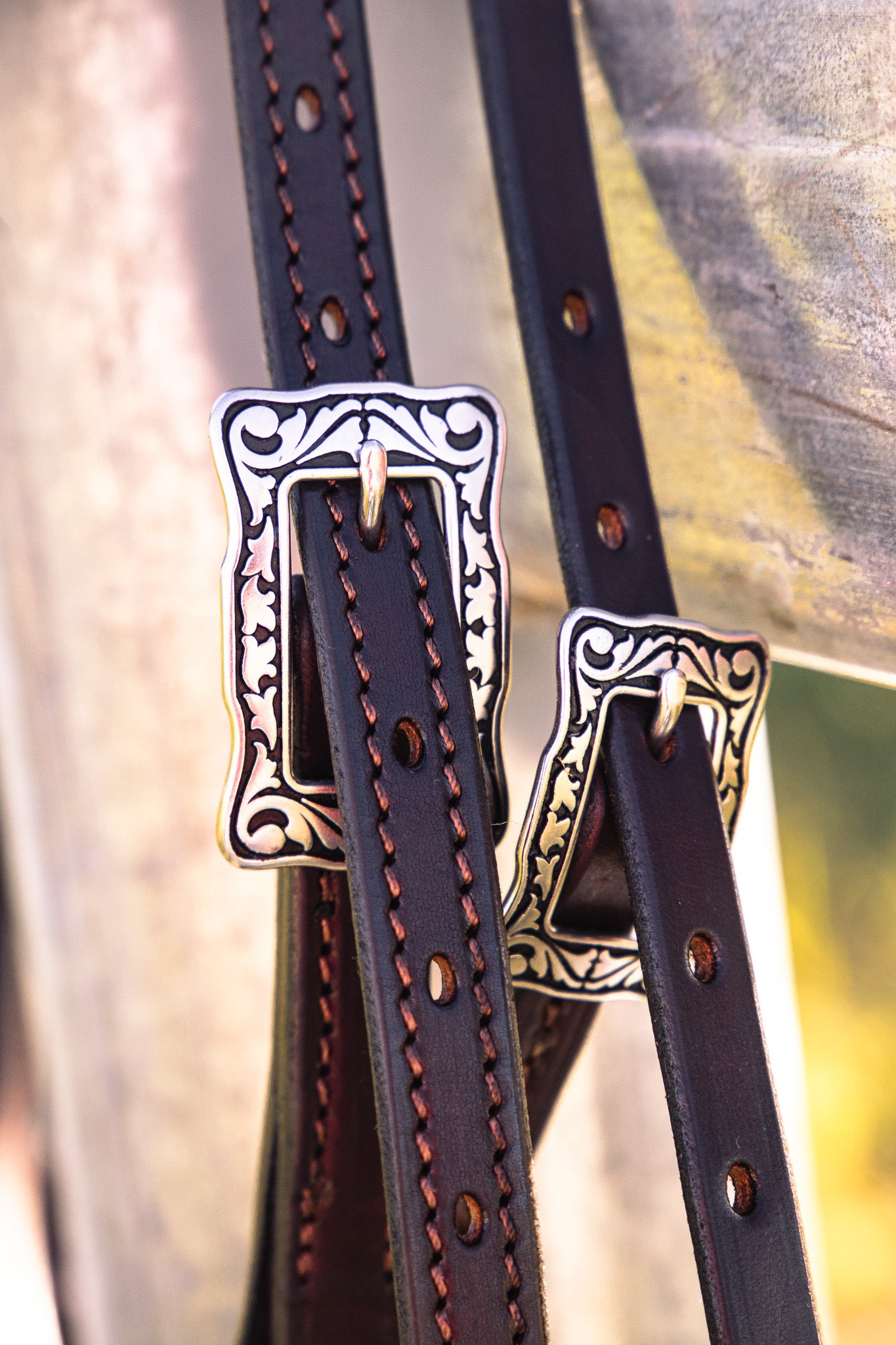 Hand made quick change leather bridle with Jeremiah Watt buckles