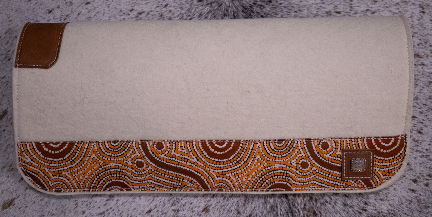 READY MADE - 100% natural, wool felt pad - Warlukurlangu Goanna Dreaming
