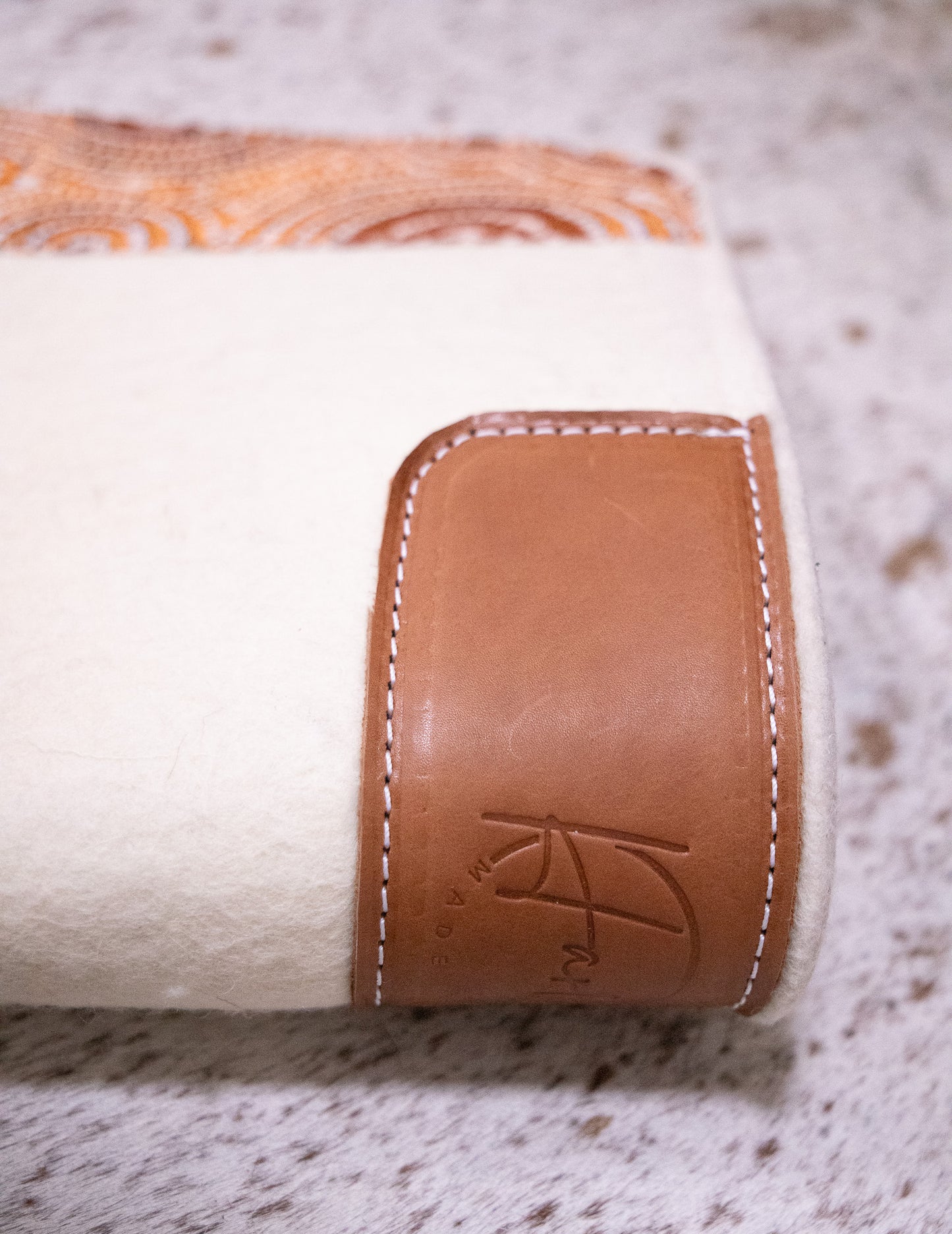READY MADE - 100% natural, wool felt pad - Warlukurlangu Goanna Dreaming