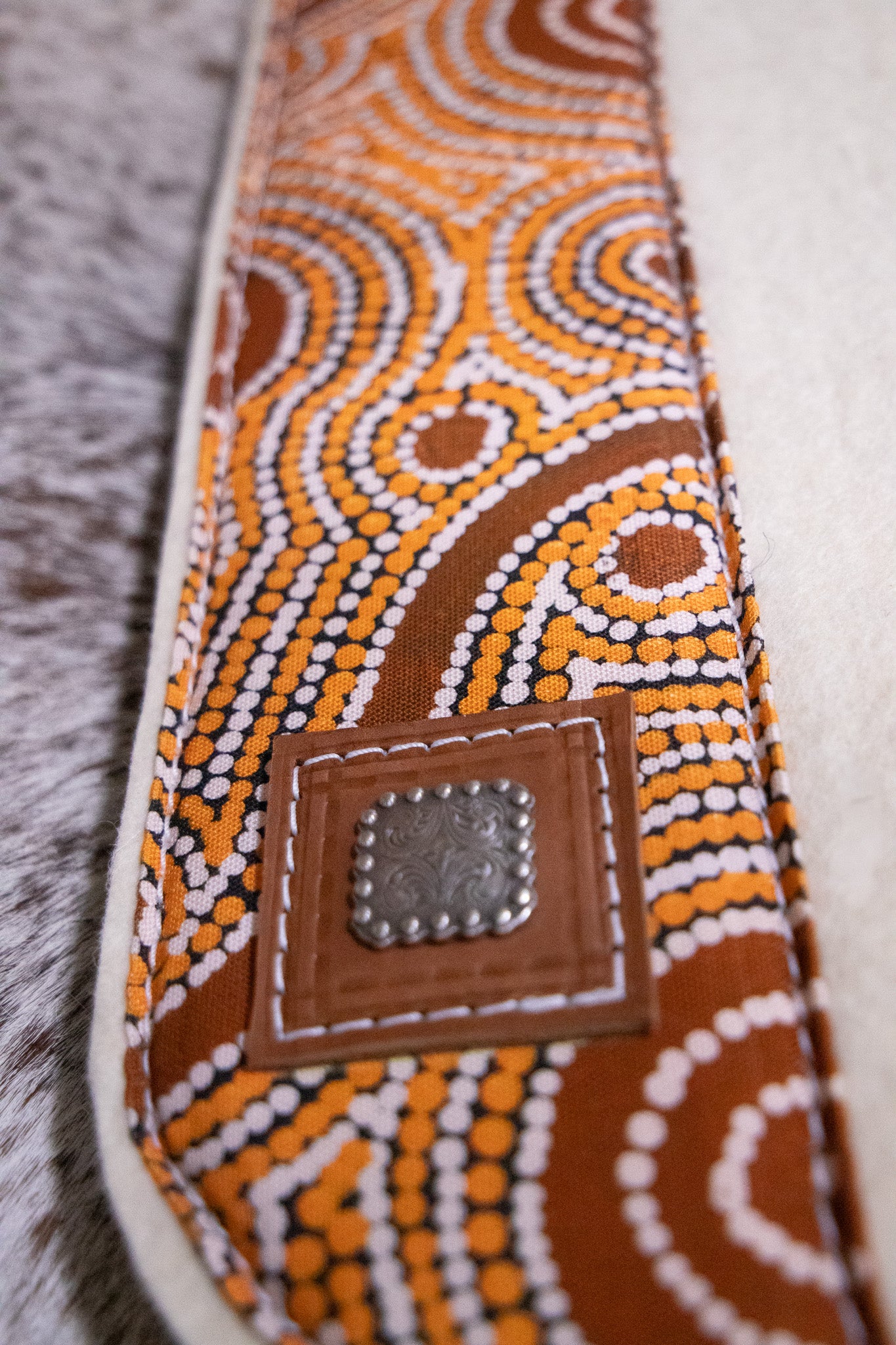 READY MADE - 100% natural, wool felt pad - Warlukurlangu Goanna Dreaming