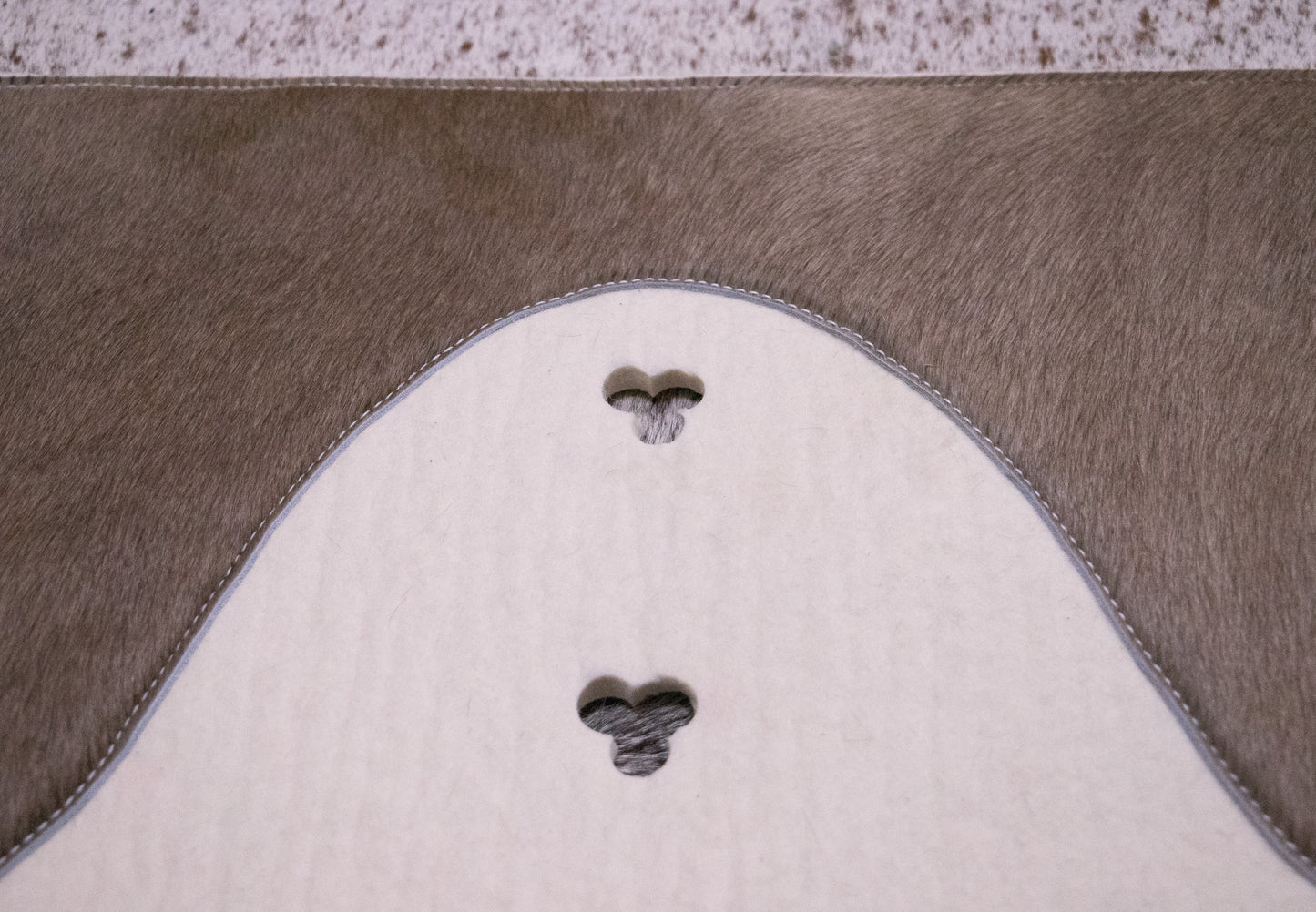 Hair on hide 100% natural, wool felt pad - 13mm felt - choice of hides and felt colour