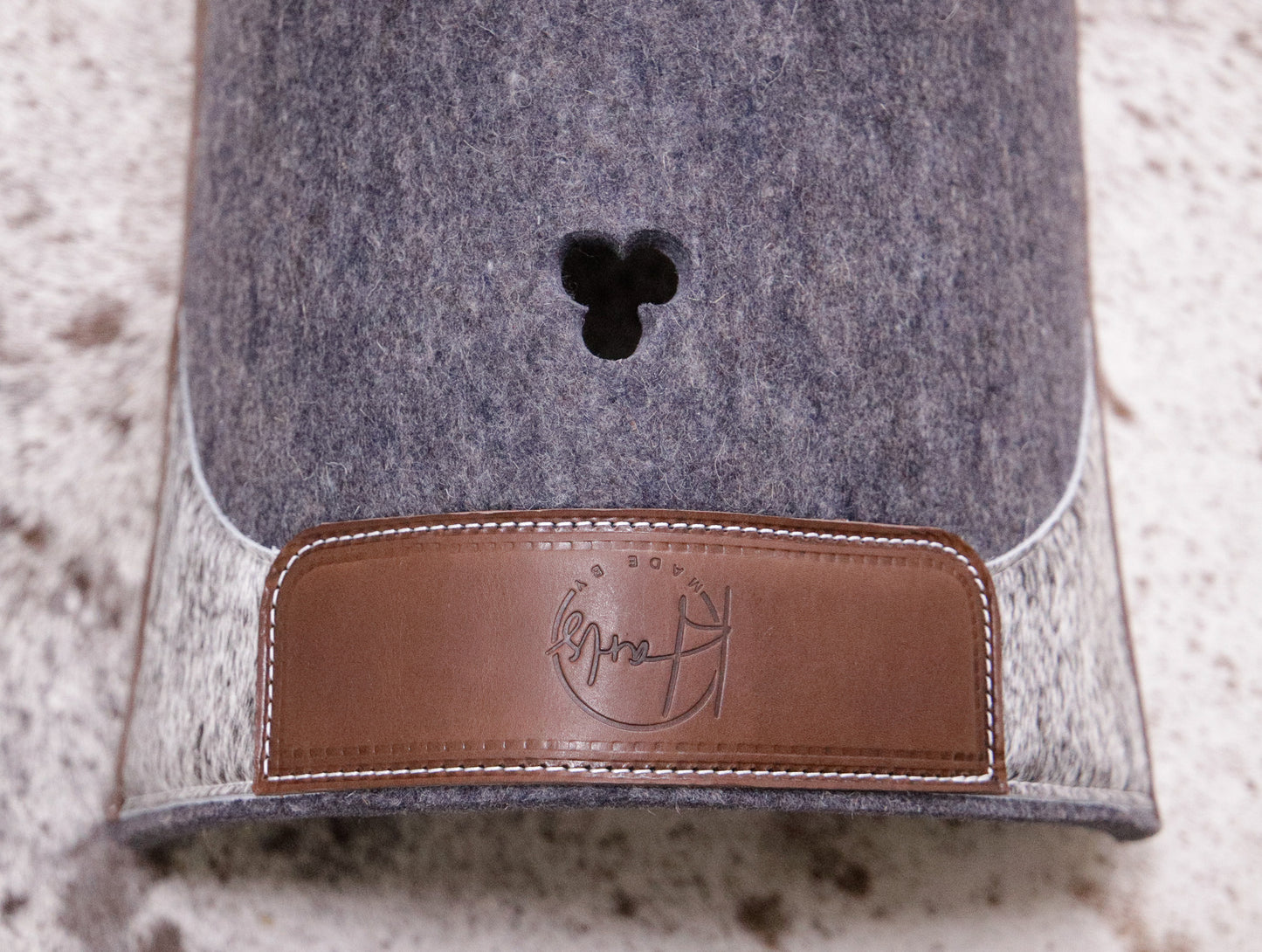 Hair on hide 100% natural, wool felt pad - 17mm thick felt - choice of hides