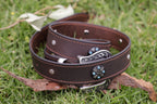 WAXED BUFFALO AND CONCHO BELT