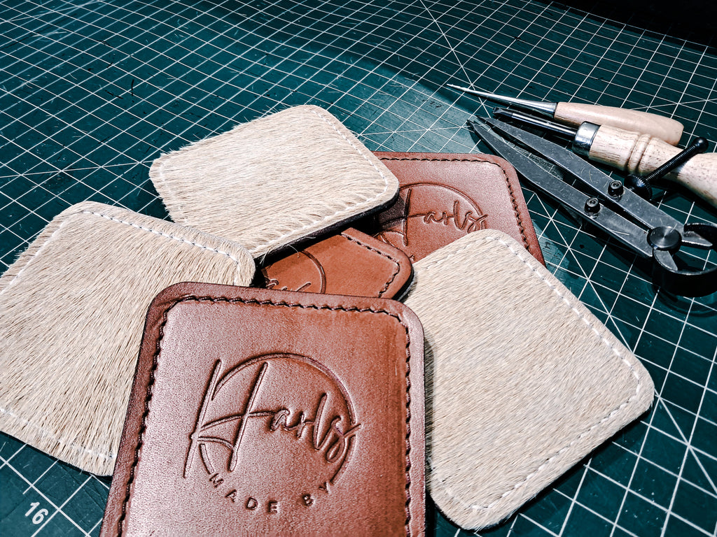 Hair on hide drink coasters - set of 6