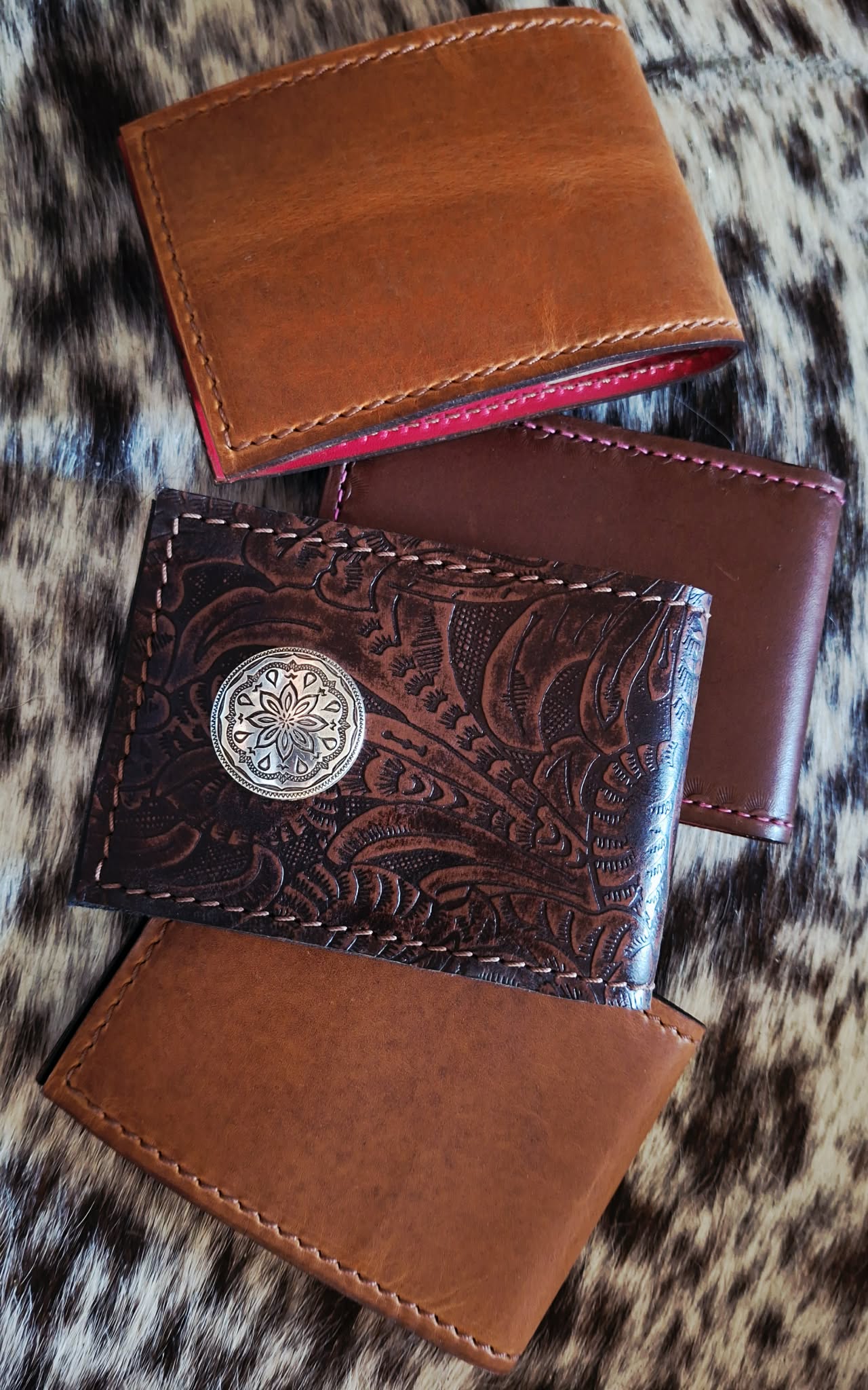Ready made pocket notebook, lined with kangaroo leather