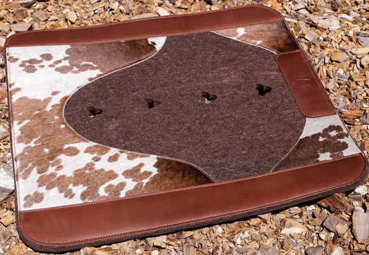 Hair on hide 100% natural, wool felt pad - 13mm felt - choice of hides and felt colour