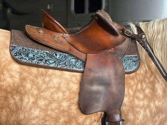 Wool felt and Western Floral leather (dark, tan, blueberry or turquoise!)