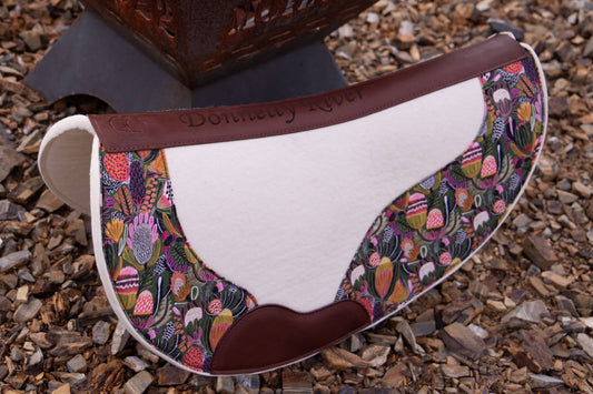 Shaped fender full contoured spine - 13mm or 18mm felt - customised with your choice of fabric, leather & felt colour