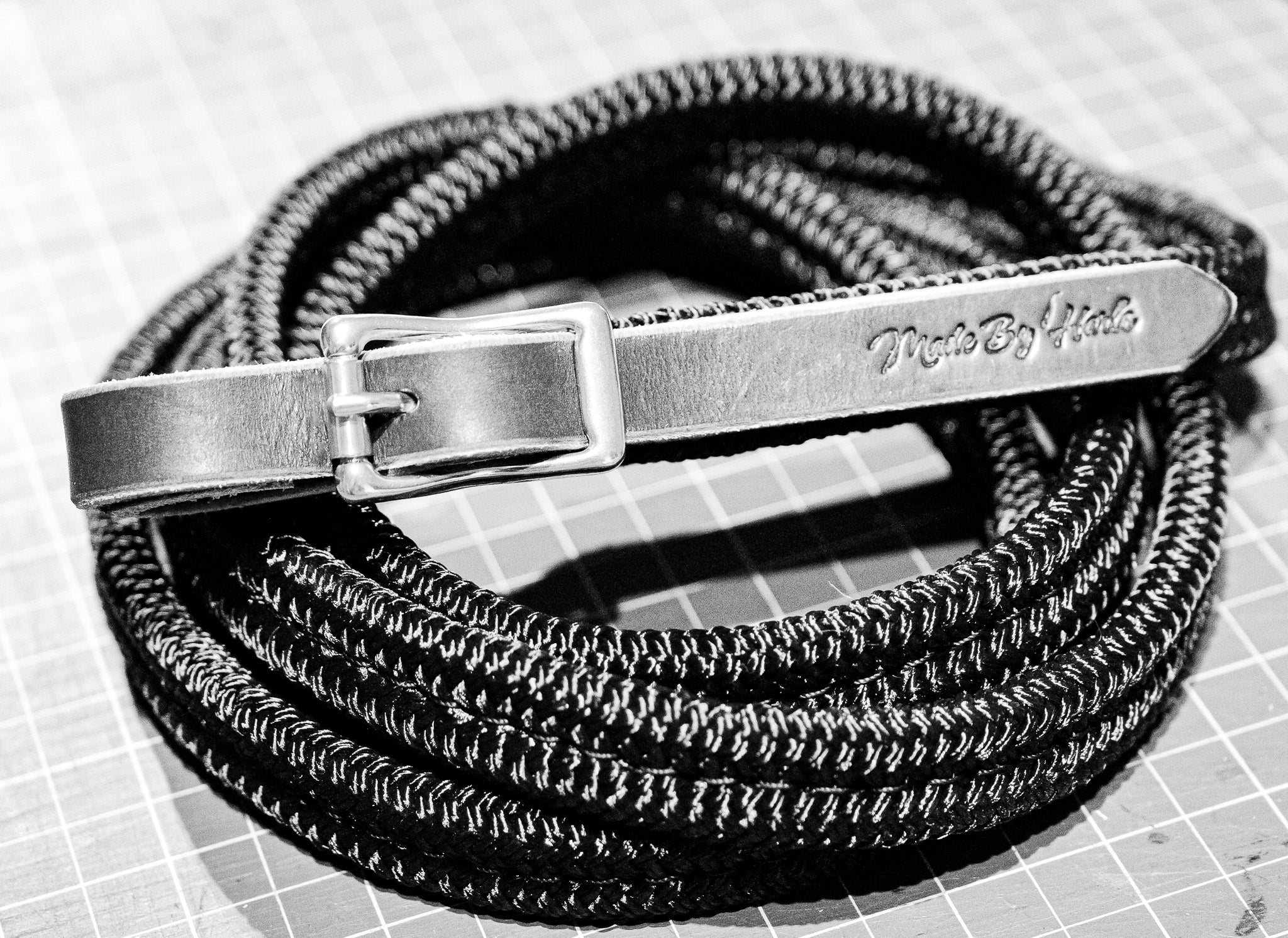 Flat sewn rope reins - QUICK CHANGE BUCKLES OR WATER LOOPS AND TIES