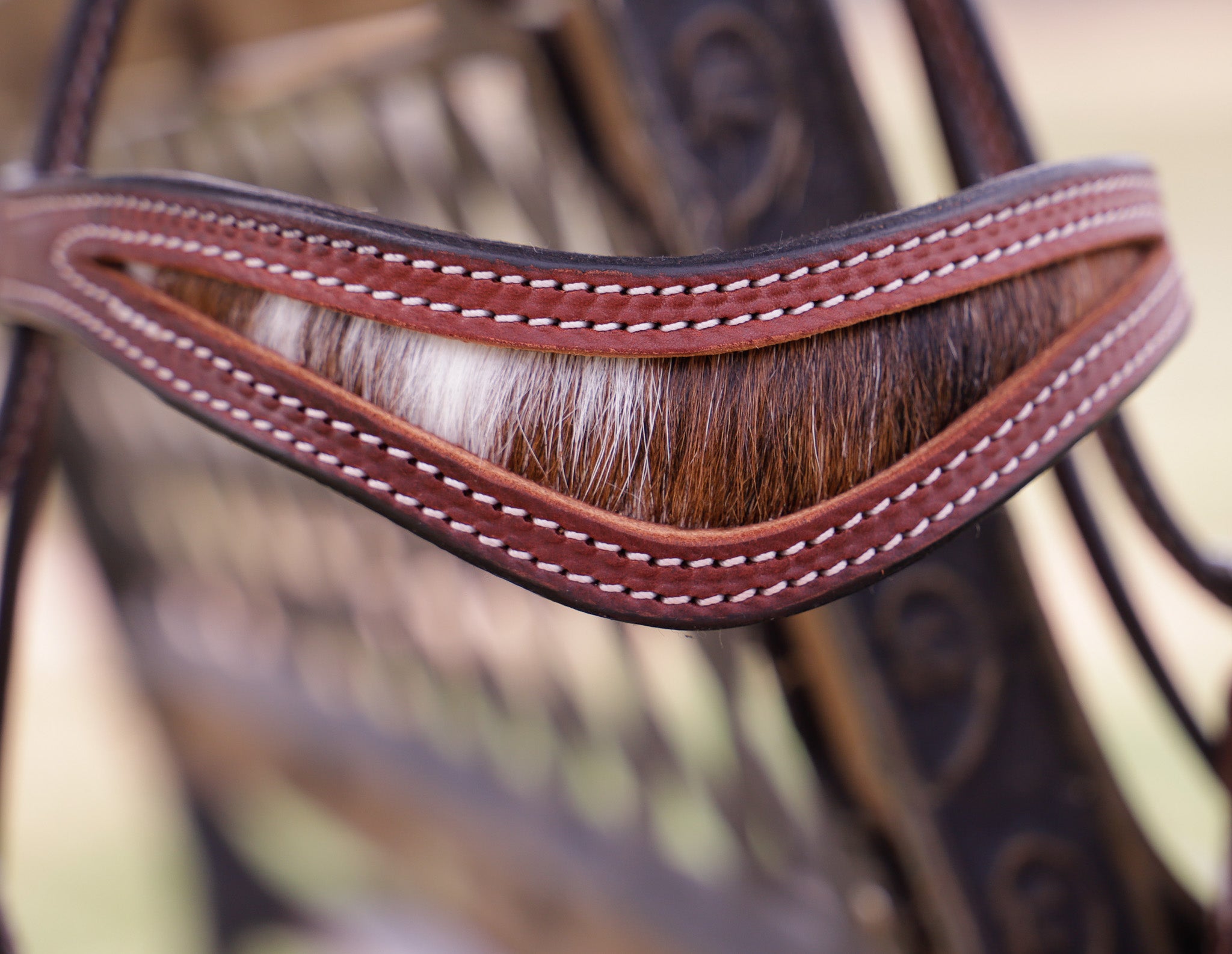 Hair on hide inlay with quick change ends