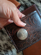 Ready made pocket notebook, lined with kangaroo leather