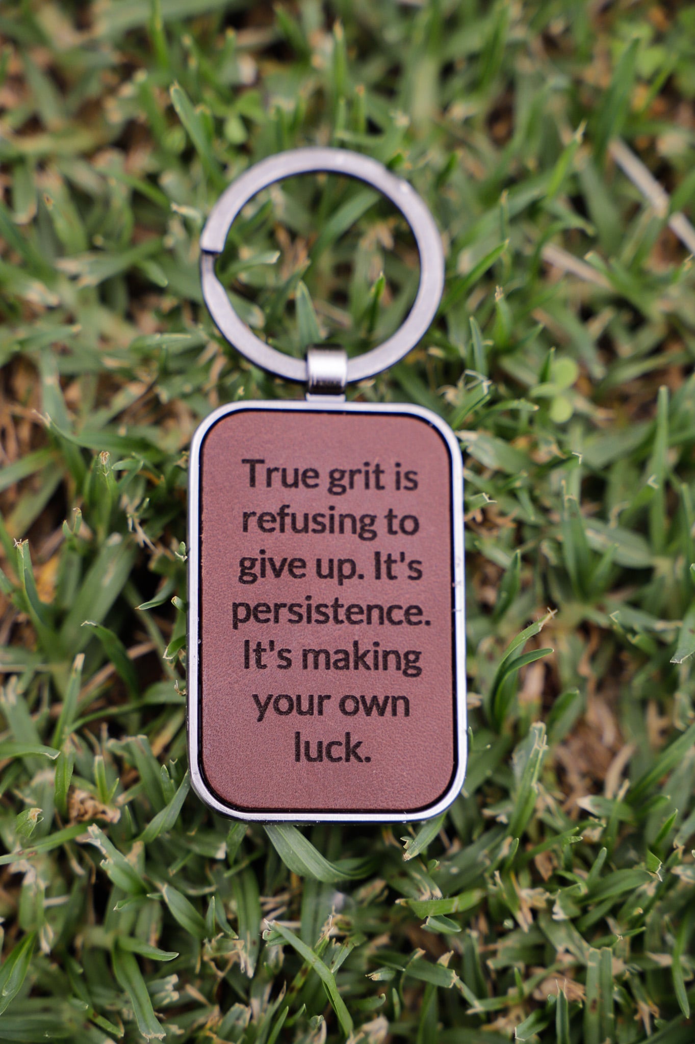 ANTIQUE SILVER KEYRING - True grit is ...