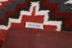 Minimalist blanket pad - MERLOT with red pull-up leather wears