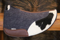 Hair on hide cutout pad - grey marle wool felt