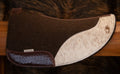Hair on hide cutout pad - choc marle wool felt