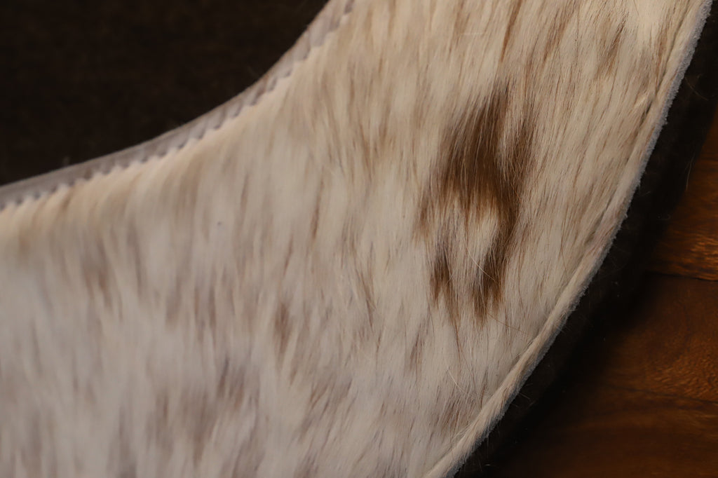 Hair on hide cutout pad - choc marle wool felt