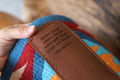 Blanket pad - leather contoured spine with engraved wither