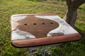 28 x 28 square hair on hide - White/cream/brown/grey light brindle