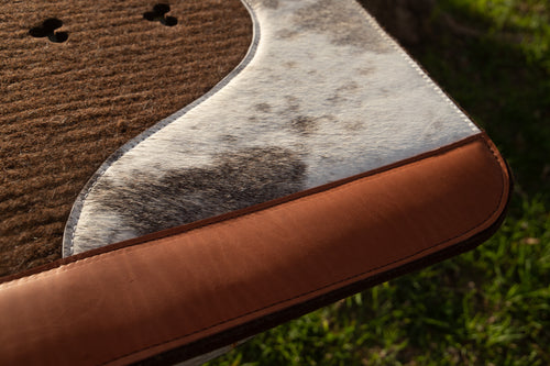 28 x 28 square hair on hide - White/cream/brown/grey light brindle