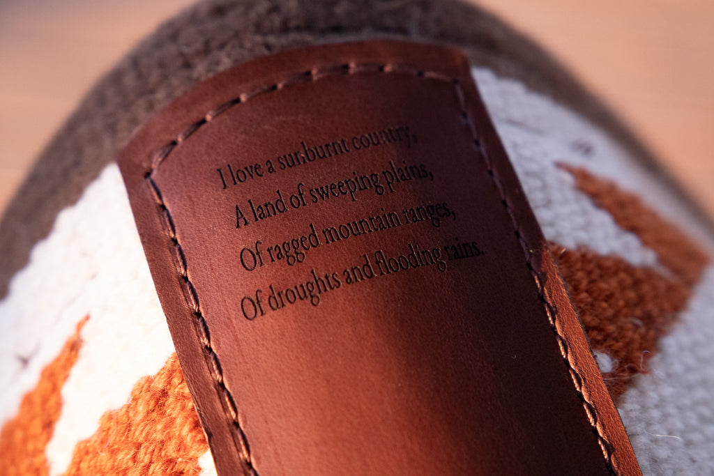 Ready made - Sunburnt Country - NZ wool blanket pad with contoured leather spine