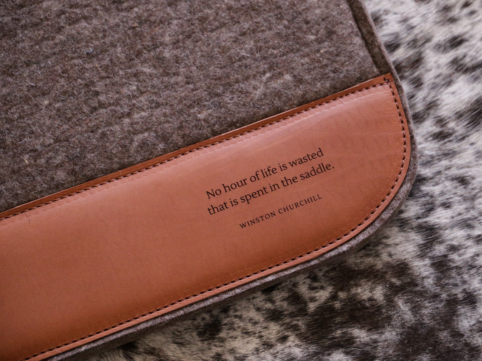 Flat wool felt pad with clover cutouts