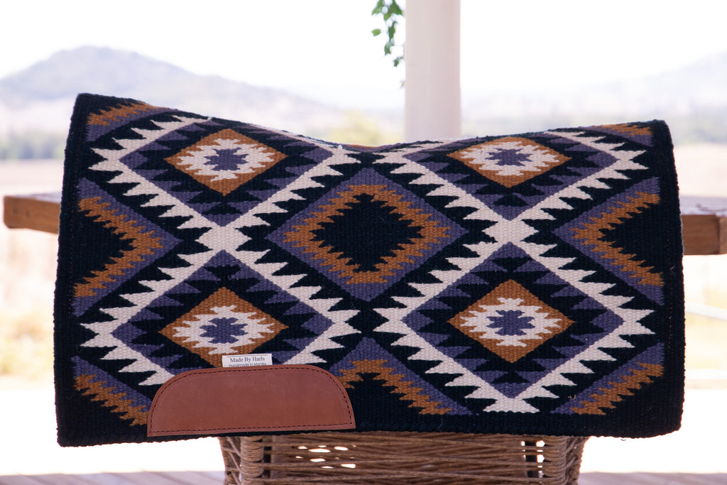 The Minimalist Handwoven NZ wool, felt lined blanket pad - Dusk 29.5 inch spine