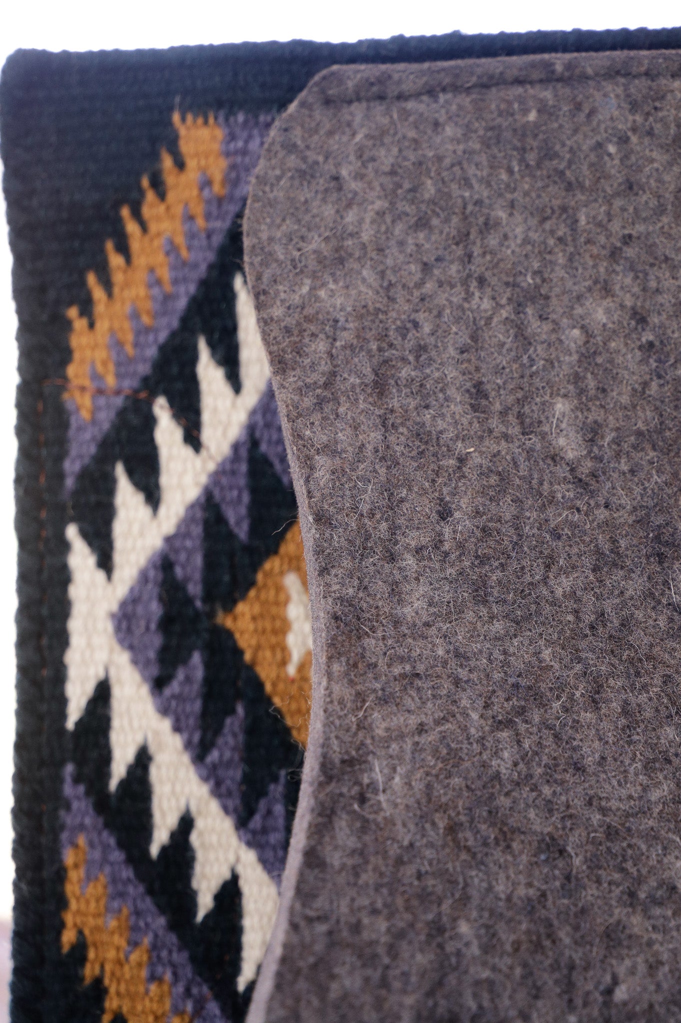 The Minimalist Handwoven NZ wool, felt lined blanket pad - Dusk 29.5 inch spine