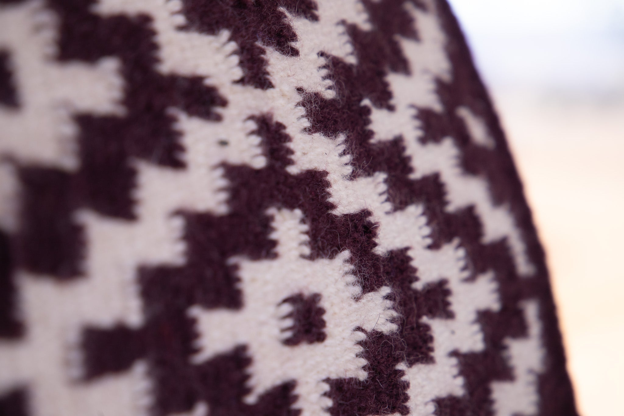 The Minimalist Handwoven NZ blanket pad - Burgundy/Cream Ready made