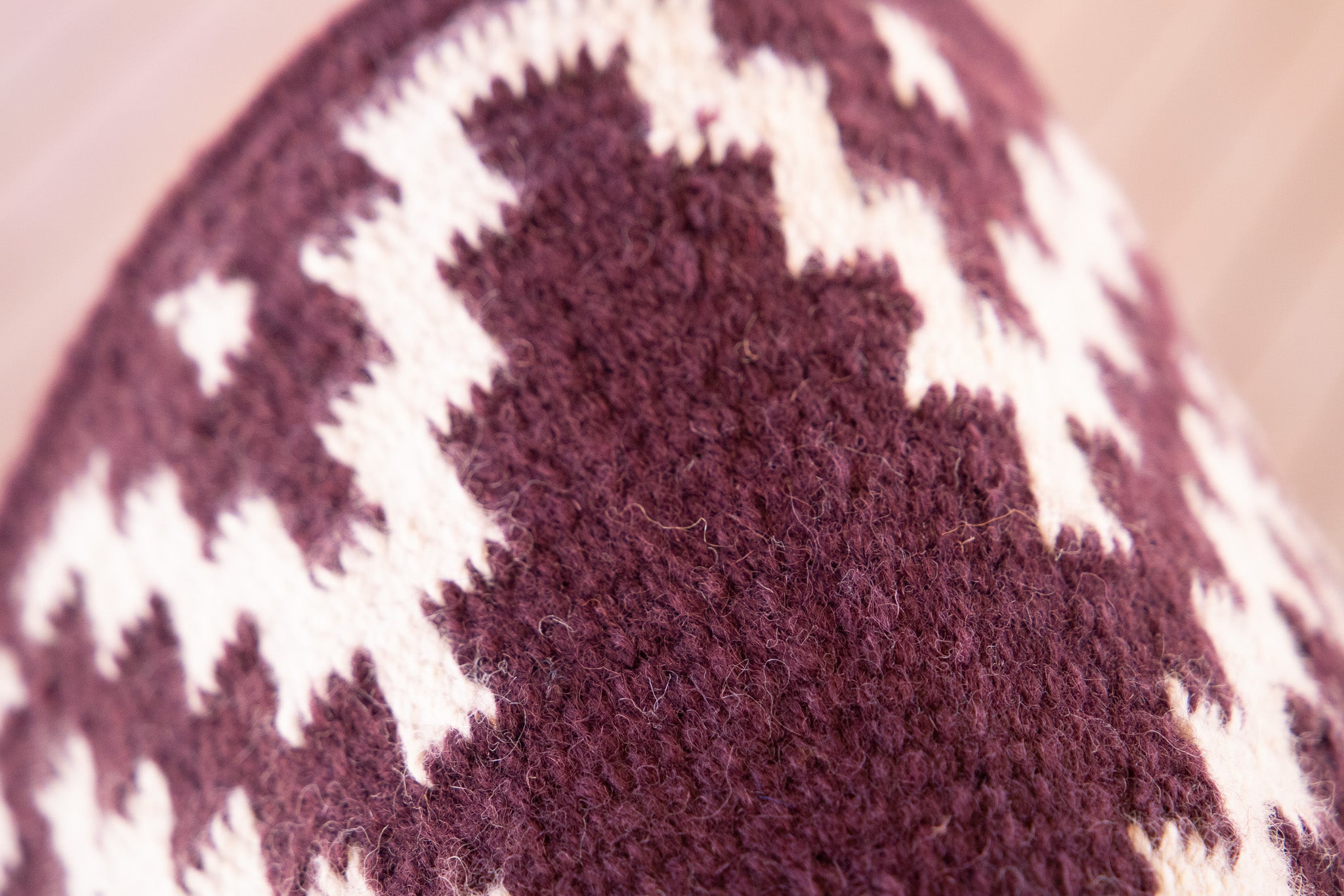 The Minimalist Handwoven NZ blanket pad - Burgundy/Cream Ready made