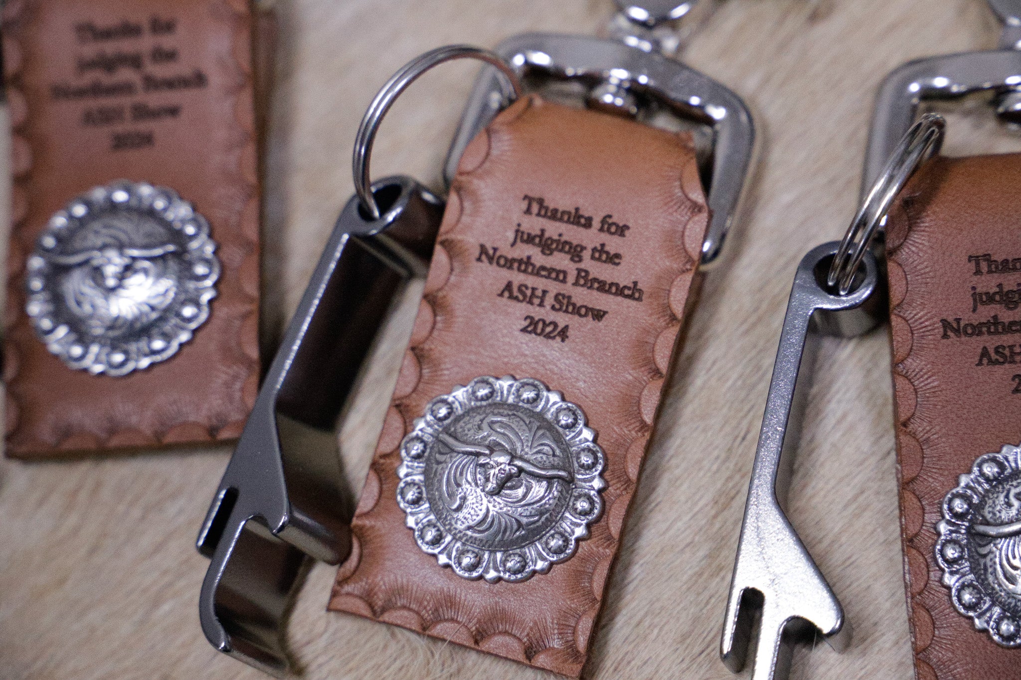 Keyring with concho - custom engraved