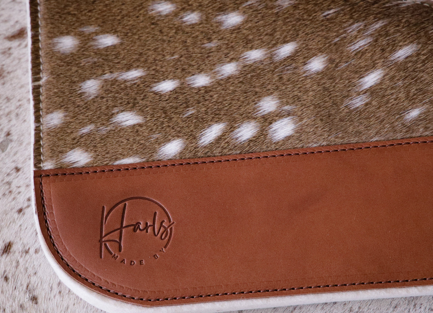 Deer - hair on hide saddle pad - 13mm felt (cream, grey or chocolate marle)