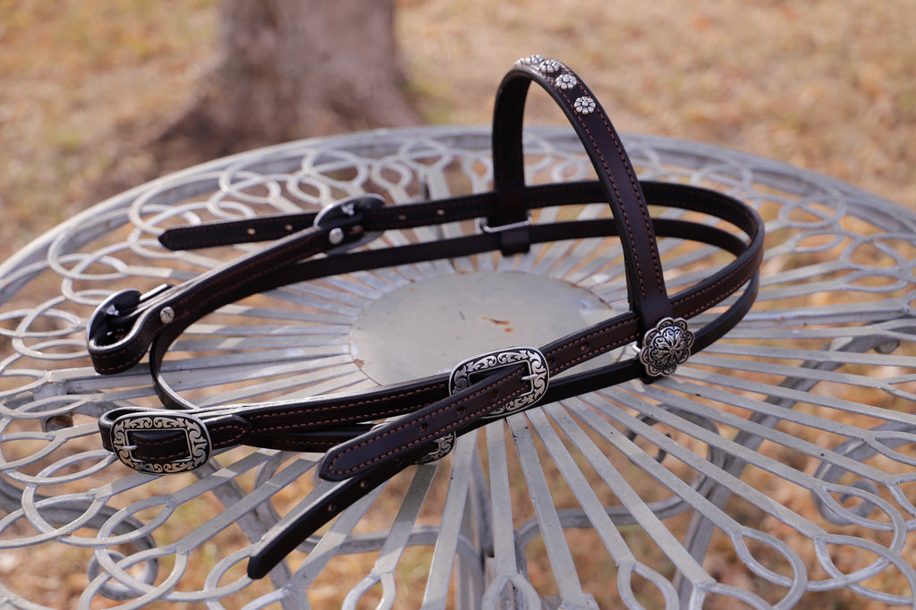 Ready Made - Floral quick change leather bridle