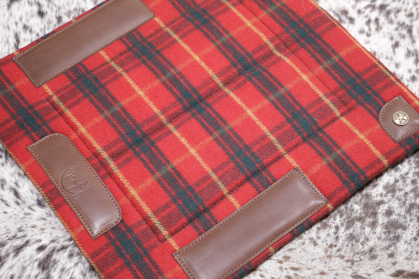 Ready made - TINY TOTS kersey - red tartan with texas concho