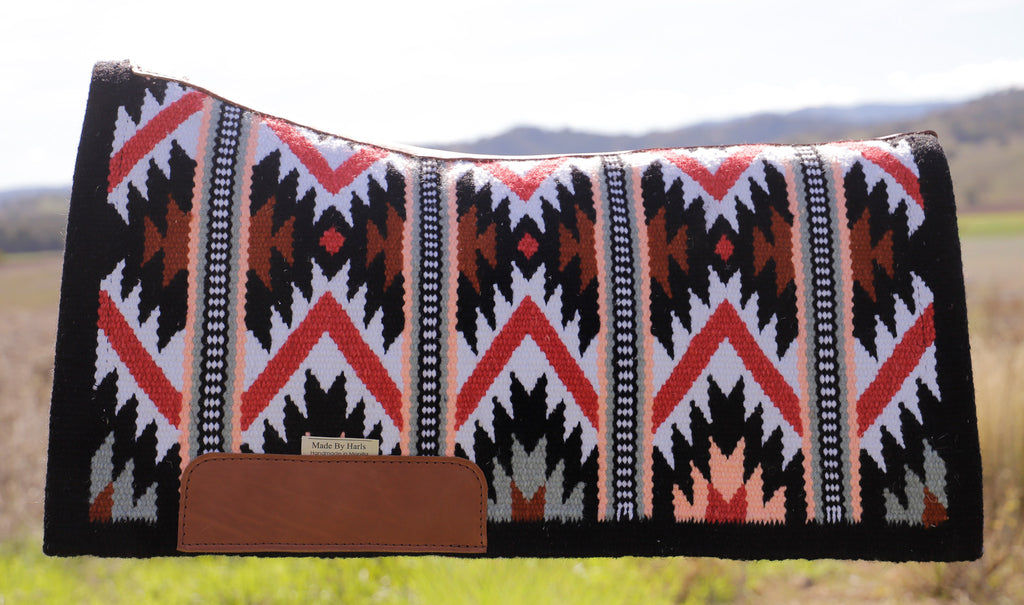 Ready made blanket pads - VARIOUS COLOURS - NZ Wool blanket pads with contoured leather spine