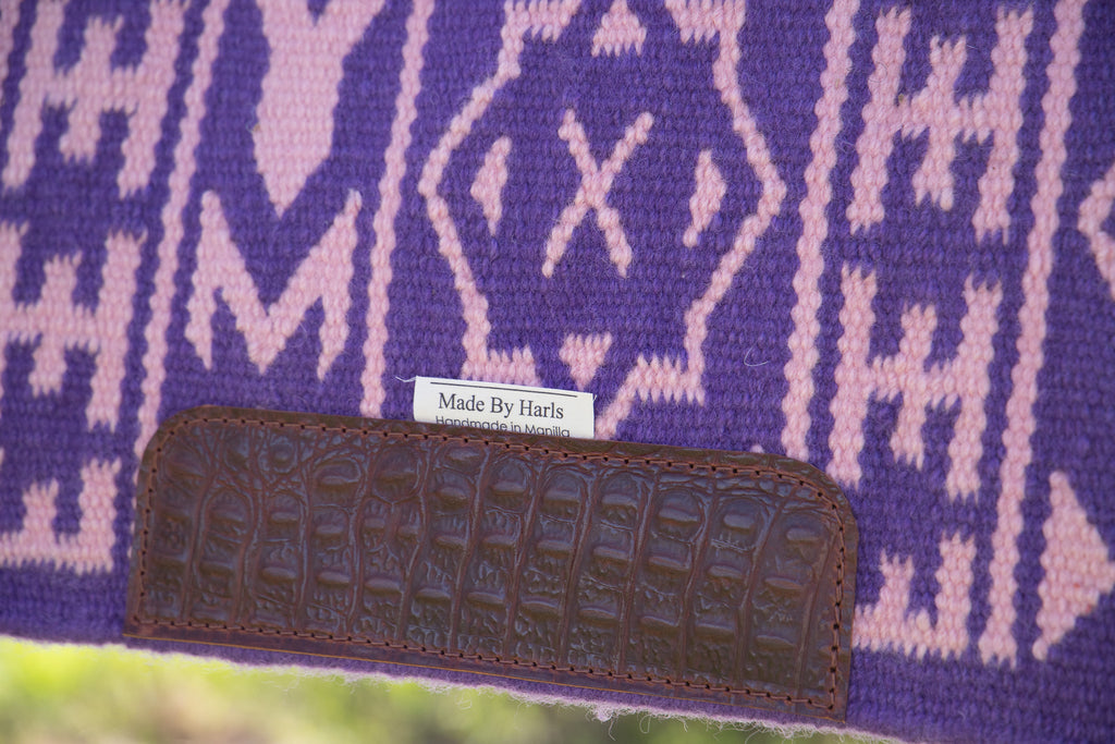 Ready made blanket pads - VARIOUS COLOURS - NZ Wool blanket pads with contoured leather spine