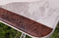 Light brindle and floral embossed leather hair on hide - 17/18mm thickness